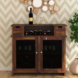 woodsworth from pepperfry Winslow Sheesham Wood Bar Cabinet In Provincial Teak Finish-picture-30