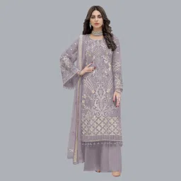 Semi Stitched Georgette Salwar Suit Material Embroidered-image-58