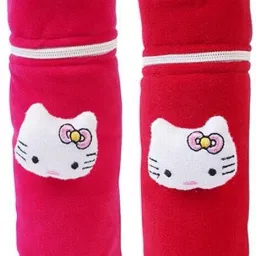 Soft Plush Stretchable Baby Feeding Bottle Cover Easy to Hold Strap and Zip | Suitable for 130 ML-250 ML Feeding Bottle-Dark Pink-Dark Red-image-45