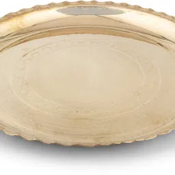 Brass Designer Gasrabi Pooja Plate | Pital Thali Set for Home, Kitchen (5.5x0.5) Dinner Plate-image-27