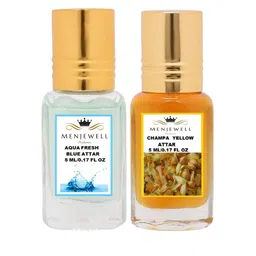 Menjewell Pack of 2 Attar - Aqua Fresh & Champa Yellow Attar 5 ml Each-3