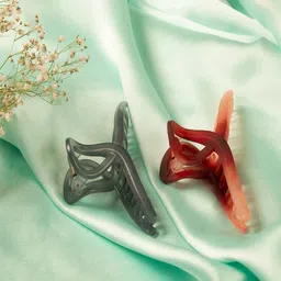 Jewelz Women Red & Grey Set of 2 Claw Clip-0