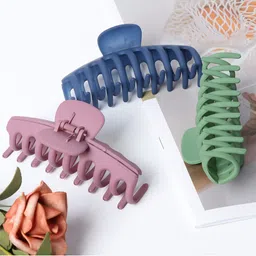 Krelin Women Set Of 3 Anti-Rust Durable Plastic Claw Clips-46