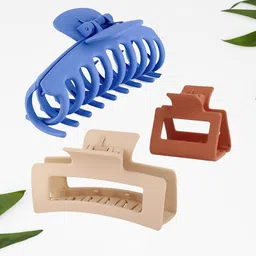 FIMBUL Women Set of 3 Matte Claw Clip-7