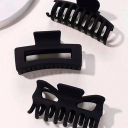 OOMPH Women Black Set of 3 Claw Clip-image-43