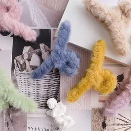 DN Creation Assorted Set of 3 Fur Claw Clip image 3