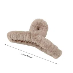 DN Creation Women Assorted Set of 3 Fur Claw Clip image 5