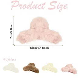DN Creation Assorted Set of 4 Fur Claw Clip image 3