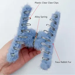 DN Creation Assorted Set of 6 Fur Claw Clip image 3