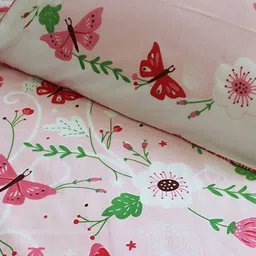 Silverlinen Pink 250 TC Cotton Floral Single Bedsheet with Pillow Cover-image-47