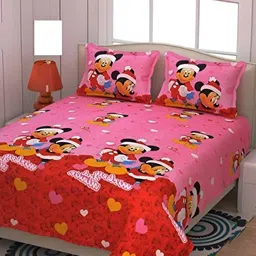 Supreme Home Collective Pink 144 TC Queen Bedsheet with 2 Pillow Covers-image-75