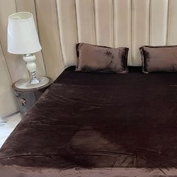 Laying Style Brown 250 TC Queen Bedsheet Set-image-3