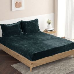 HOMADORN Grey Queen Bedsheet with 2 Pillow Covers-image-16