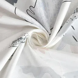 URBAN DREAM White Dino Printed 210 TC Cotton Single Bedsheet with 1 Pillow Cover image 2