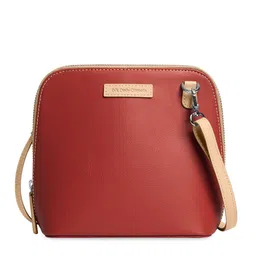 DailyObjects Red PU Structured Sling Bag-2