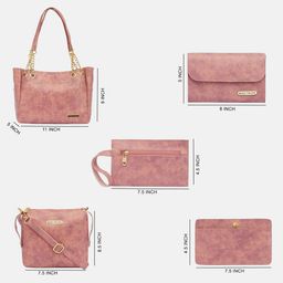 Bagsy Malone Set Of 5 Textured Structured Handbags & Wallets image 5