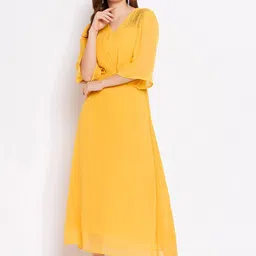 Ruhaans Yellow Chiffon A-Line Maxi Dress-picture-41