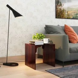 woodenmood Taj Bedside Solid Wood Table in Teak Finish-picture-38
