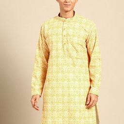 MANQ Ethnic Motifs Embroidered Cotton Kurta-image-84