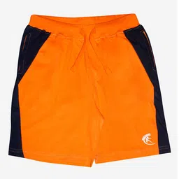 KiddoPanti Boys Orange Colourblocked Pure Cotton Shorts-image-42