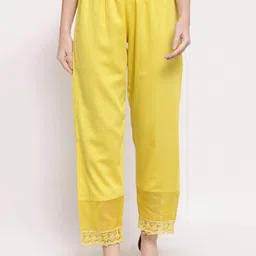 DART STUDIO Women Yellow Solid Wide Leg Palazzo-97