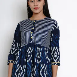 Bhama Couture Women Blue Printed Top-image-95