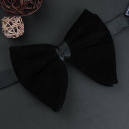 PELUCHE Unisex Black Solid Butterfly Bow Tie-17