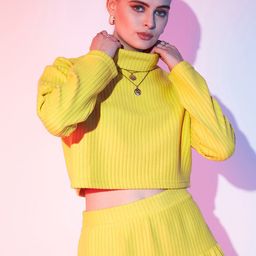 STREET 9 Knitted High Neck Crop Top-image-38