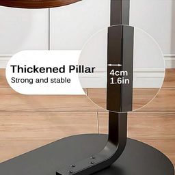 Deligno Mart C Shaped Side Table, Modern C Shaped End Table for Small Spaces, Small Couch Side Tables That Slide Under, Wood Coffee Table for Sofa and Bed-Brown image 5