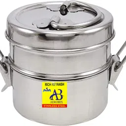 Stainless steel 2 comparment tiffin clip carrier lunch box size 8/2 2 Containers Lunch Box-image-77