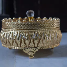 Luxury Golden Tray Serving Piece for Dry Fruit, Iron with Acrylic&Iron Mixed Cap Iron Fruit & Vegetable Basket-image-72