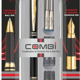 Premium Combi Ball & Fountain Pen | 2 Mini Jumbo Refill & 4 Cartridges|Pack Of 1 Fountain Pen-24
