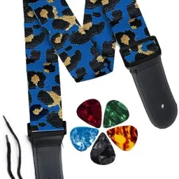 Adjustable Guitar Strap with PU Leather Ends | Modern & Comfortable Design Nylon Strap-image-99