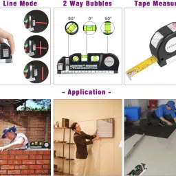 rangwell Level Laser Plastic Vertical Measure Tape Aligner Ruler Multifunction Leveler LP3 Multiple Unit Measuring Wheel image 2