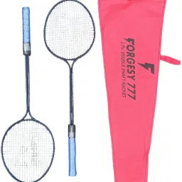 777 DOUBLE SHAFT RACKET Blue Strung Badminton Racquet-26