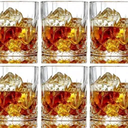 (Pack of 6) Crystal Clear Fancy Whiskey Scotch glass Glasses Set Glass Set Water/Juice Glass-image-91