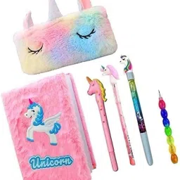Unicorn Theme Return Gift Set for Girls Unicorn School Stationery A6 Notebook Yes 80 Pages-0