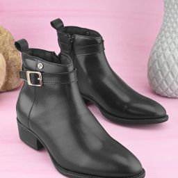 EL PASO Women Black Faux Leather Casual Chelsea Boots Boots For Women-image-40