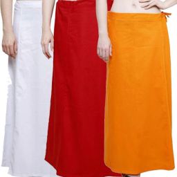 trendzmy PT_red_Mustard_white_packof3 Pure Cotton Petticoat-image-3