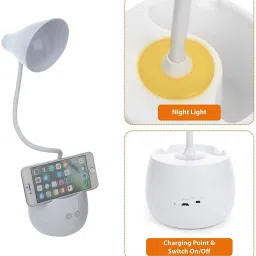 firstlike Long Arm Study Desk Light with 3 Shades Touch Control Light Advanced Pen and Mobile Holder Design Study Lamp image 5