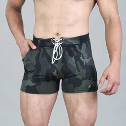 Keepfit Men Printed Breathable Swim Trunks-image-0