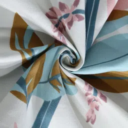 Arrabi Set of 6 Teal-green and white Leaf TC Cotton Blend Diwan Set image 3