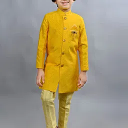 ahhaaaa Boys Embroidered Indo-Western Sherwani Set-27