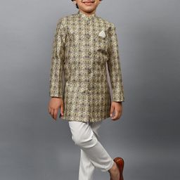 ahhaaaa Boys Printed Indo-Western Sherwani Set-12