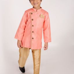 JBN Creation Boys Mandarin Collar Sherwani Set-54