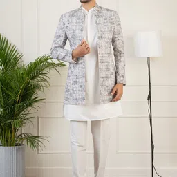 TheEthnic.Co Embroidered Cotton Sherwani Set-picture-35