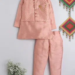 ahhaaaa Boys Woven Design Indo-Western Sherwani Set-14