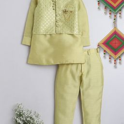 ahhaaaa Boys Embroidered Indo-Western Sherwani Set-31