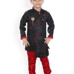BAESD Infant Boys Jute Mandarin Collar Sherwani Set-50