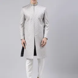 TheEthnic.Co Embellished Mandarin Collar Sherwani Set-picture-16